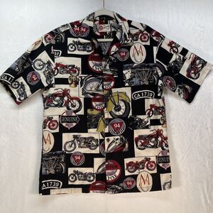 VTG Hilo Hattie Hawaiian Original S/S Button Down Men’s Sz Large Motorcycles